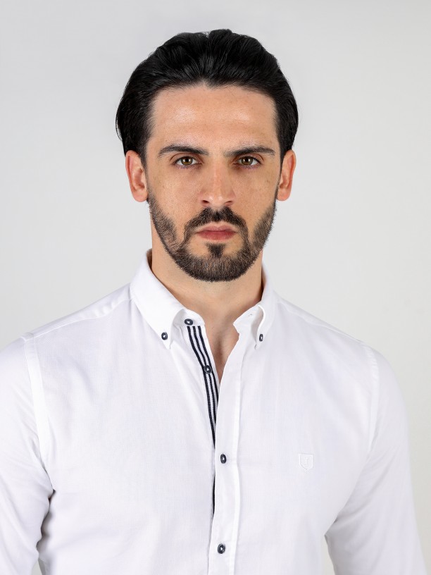 Camisa casual lisa regular fit