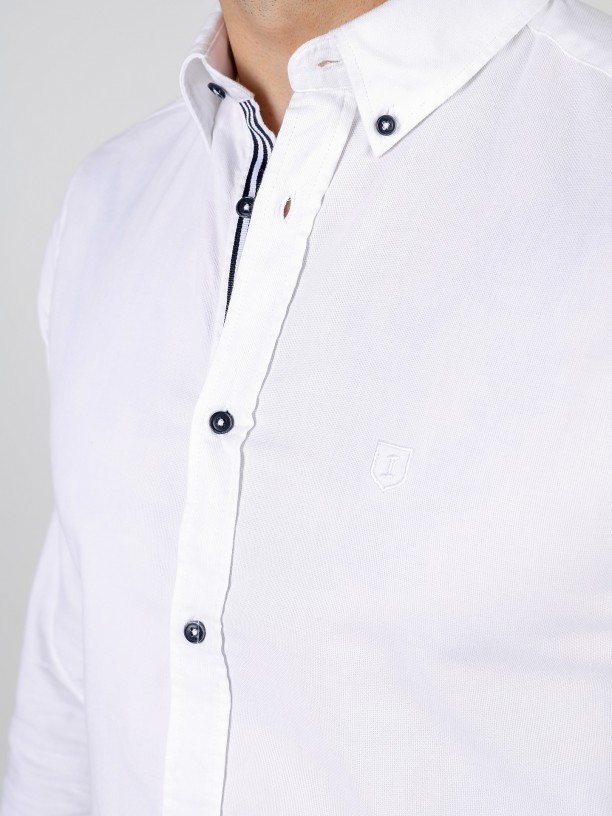 Camisa casual lisa regular fit