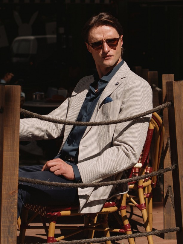 Blazer casual a rayas