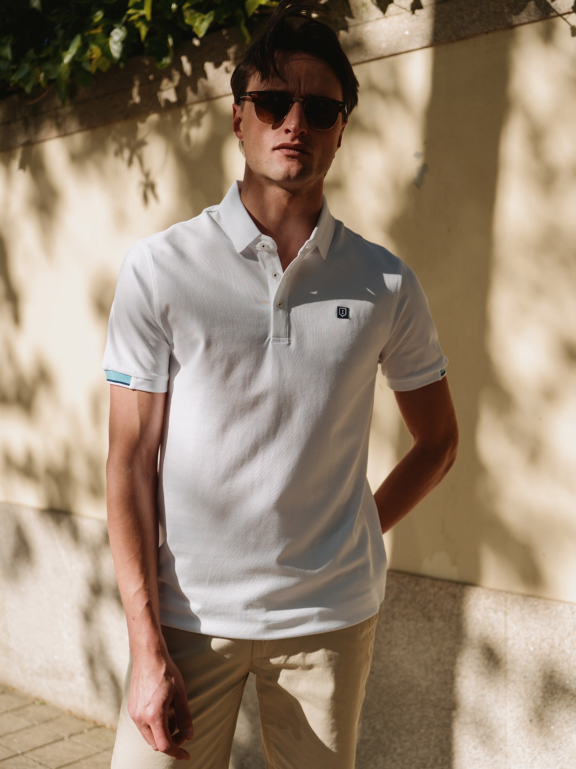 Polo piqué de algodão