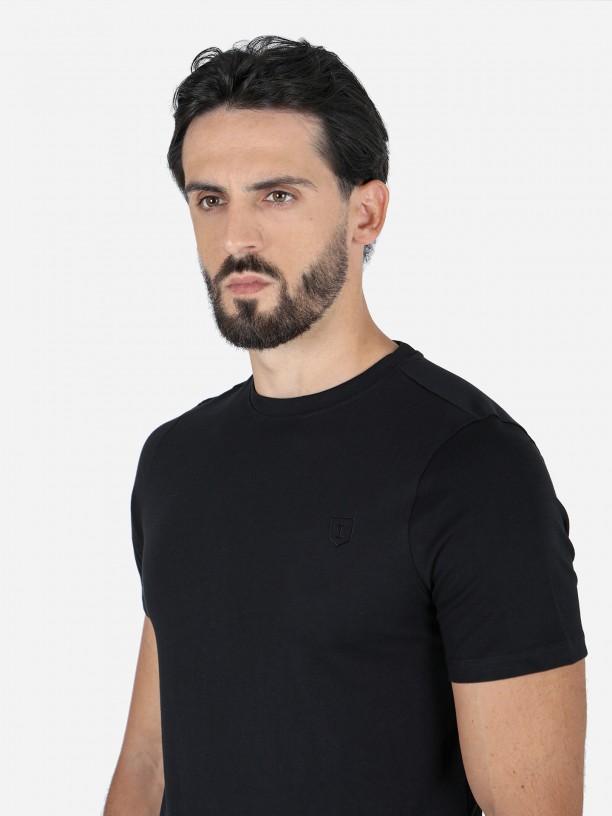 Camiseta lisa algodn cuello redondo