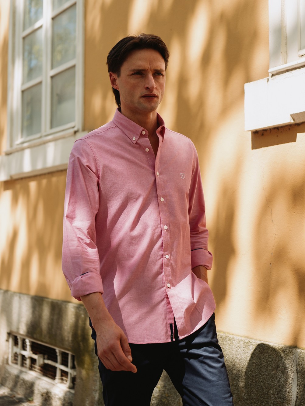 Camisa casual lisa 100% algod�o