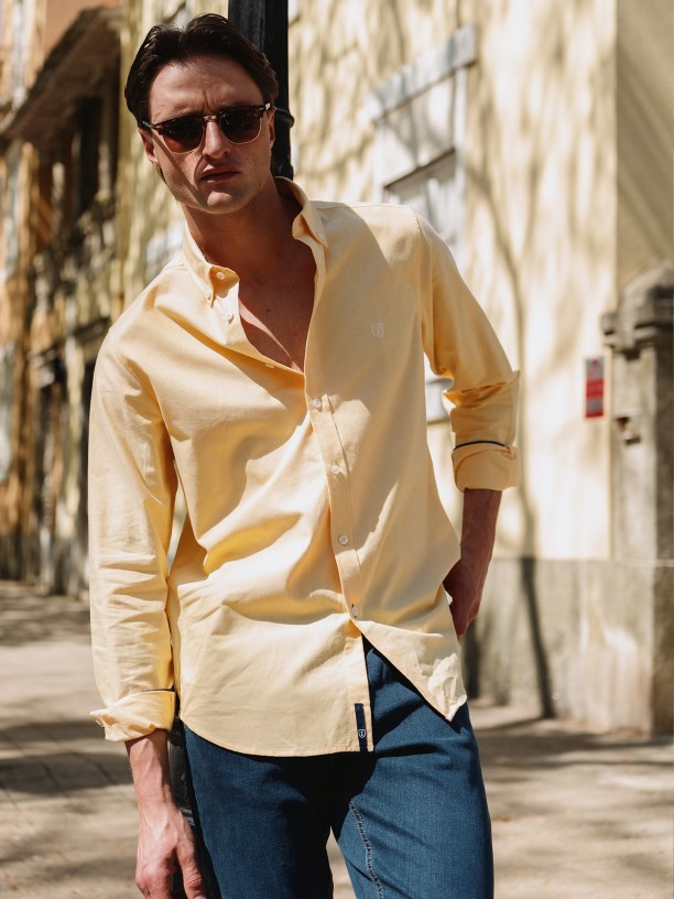 Camisa casual lisa 100% algodn