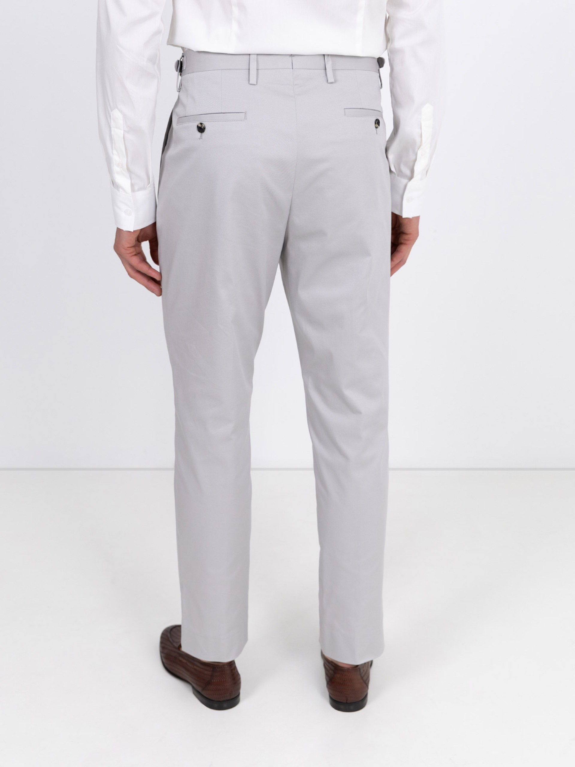 Calças regular fit em mistura de algodão