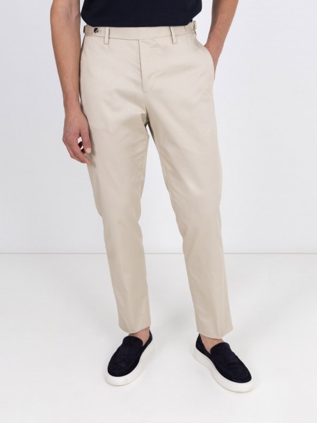 Pantalones de corte regular en mezcla de algod�n
