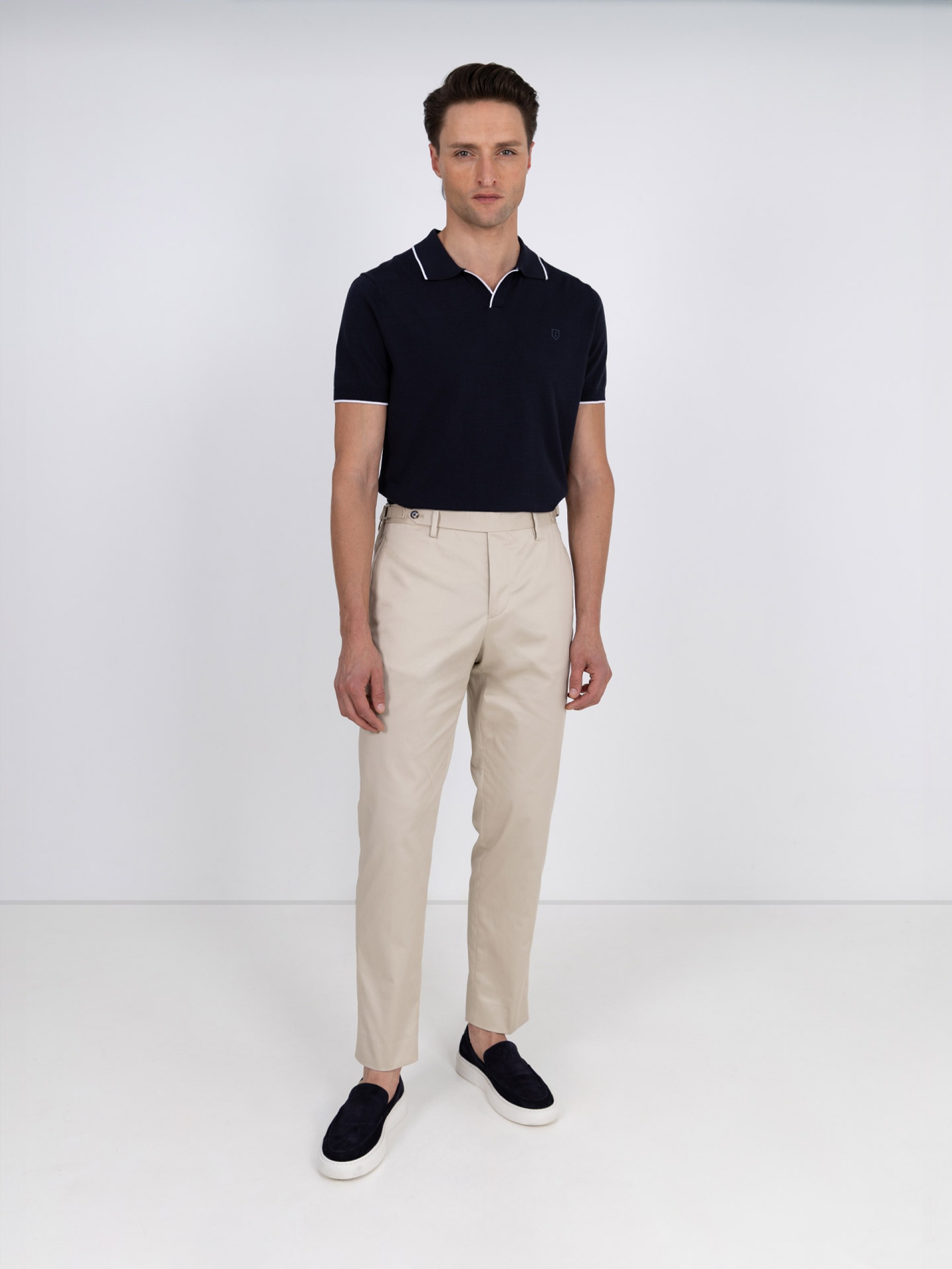 Pantalones de corte regular en mezcla de algodón