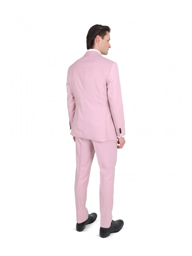 Fato liso slim fit com colete