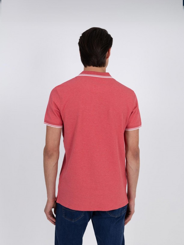 Basic 100% cotton piqu polo shirt