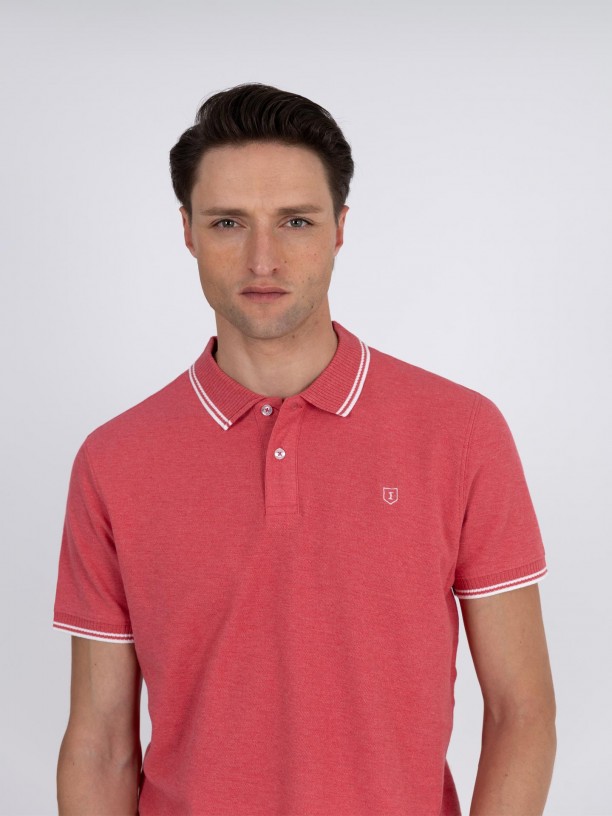 Basic 100% cotton piqu polo shirt