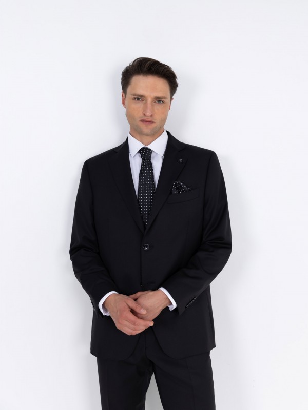 Fato liso regular fit 100% lã Fato liso regular fit 100% lã