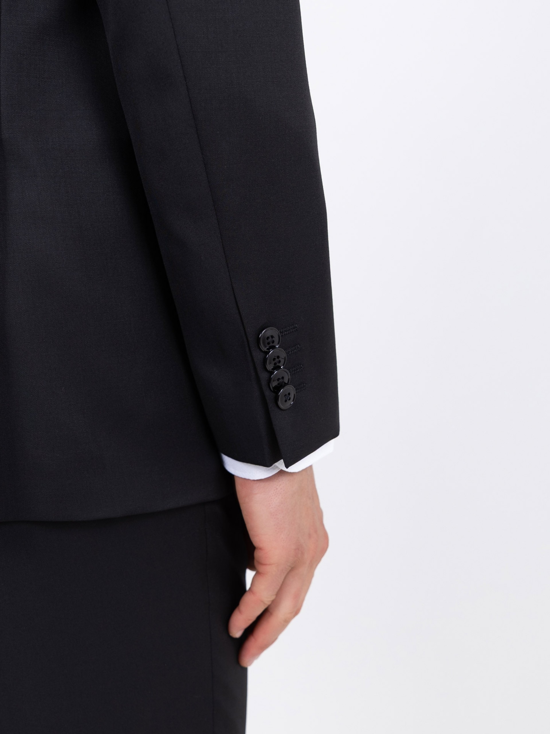 Traje liso de corte regular fit 100% lana