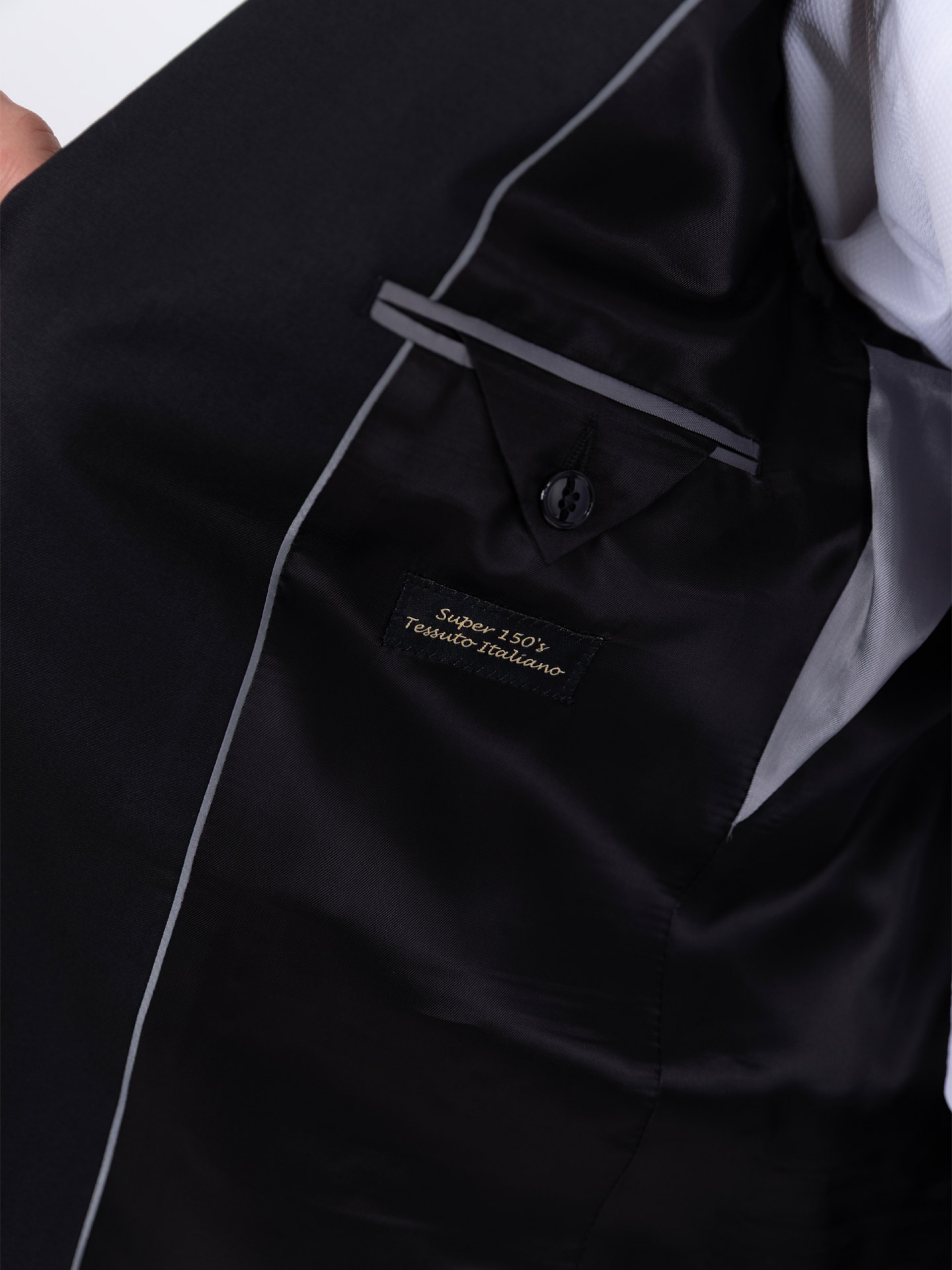 Traje liso de corte regular fit 100% lana