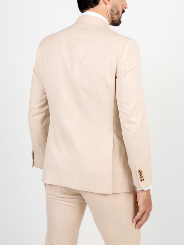 Plain slim fit suit with waistcoat