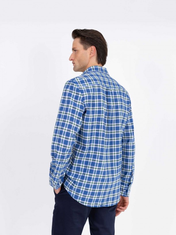Camisa de algodón estampado cuadros Camisa de algodón estampado cuadros