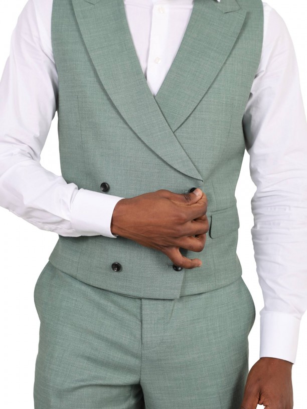 Plain slim fit suit with waistcoat