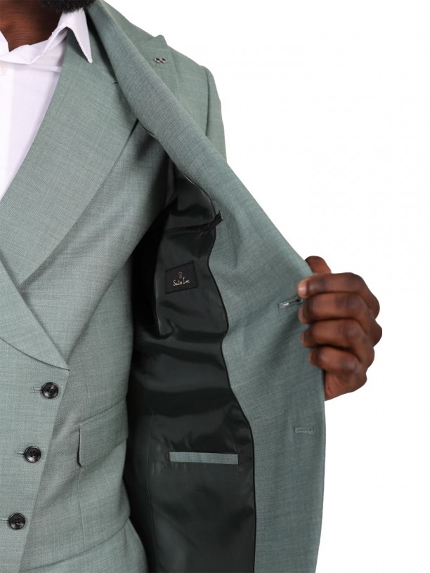Plain slim fit suit with waistcoat