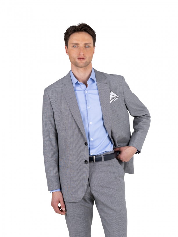 Fato de micro padrão regular fit Fato de micro padrão regular fit