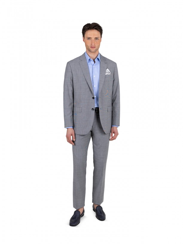 Fato de micro padrão regular fit Fato de micro padrão regular fit