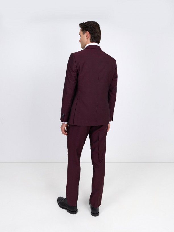 Traje slim fit microestampado con chaleco