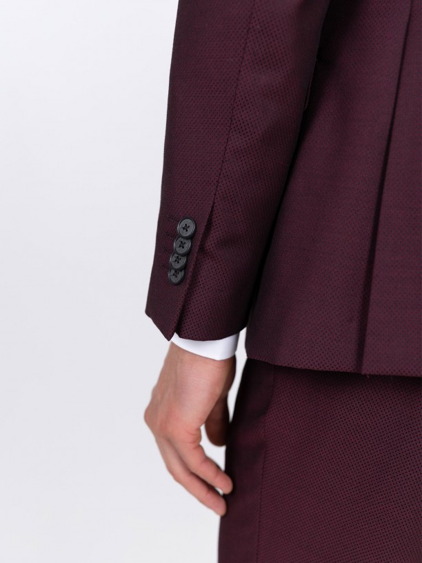 Traje slim fit microestampado con chaleco