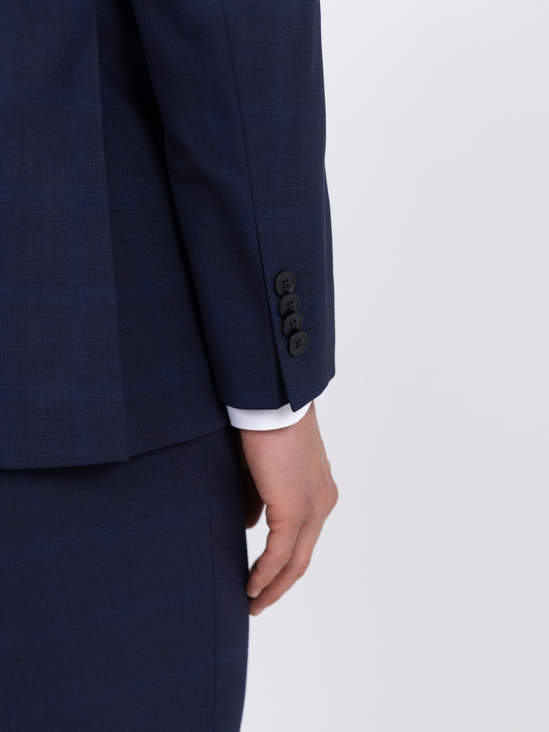 Traje cruzado de patrón a cuadros