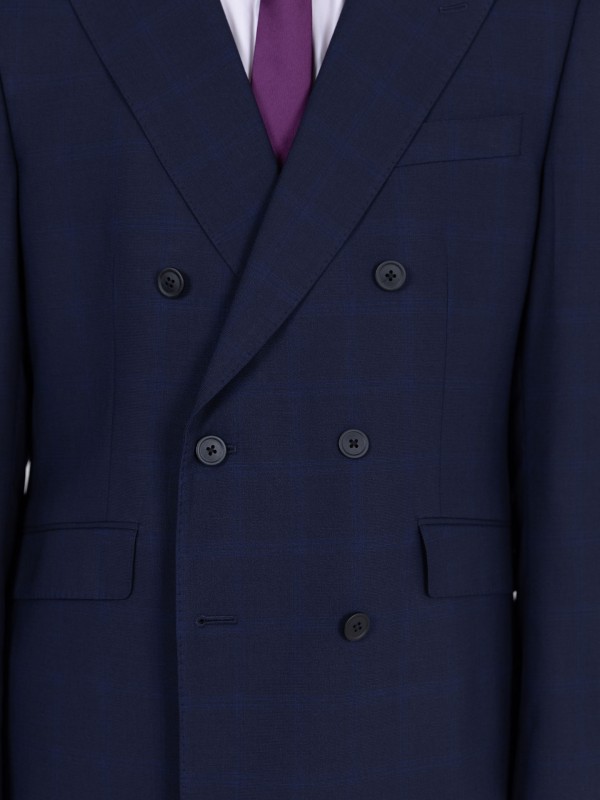 Double-breasted suit with a checkered pattern Double-breasted suit with a checkered pattern