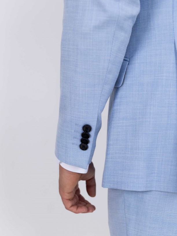 Fato liso slim fit com colete