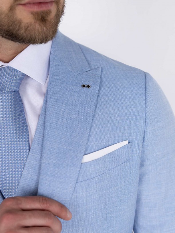 Fato liso slim fit com colete