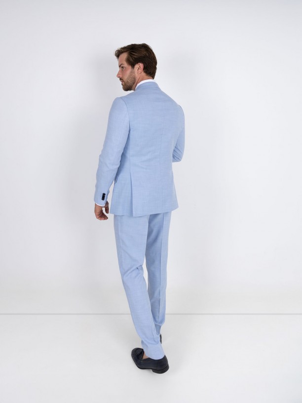 Fato liso slim fit com colete
