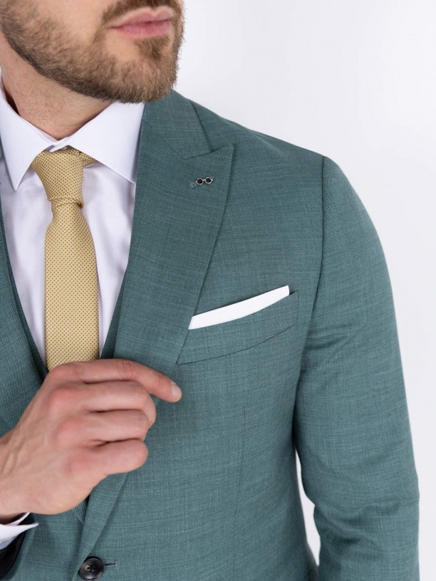 Fato liso slim fit com colete Fato liso slim fit com colete