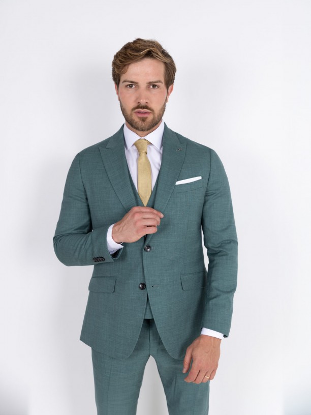 Fato liso slim fit com colete Fato liso slim fit com colete