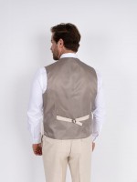Fato liso slim fit com colete