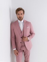 Fato liso slim fit com colete