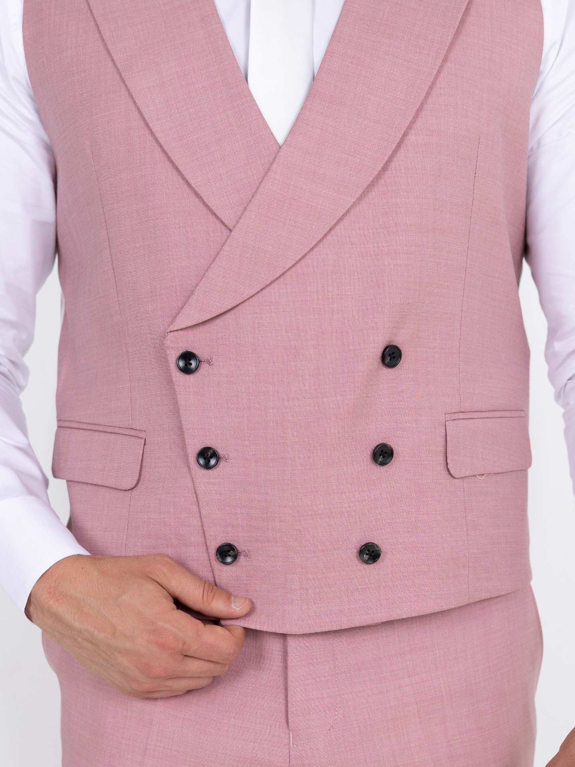 Plain slim fit suit with waistcoat