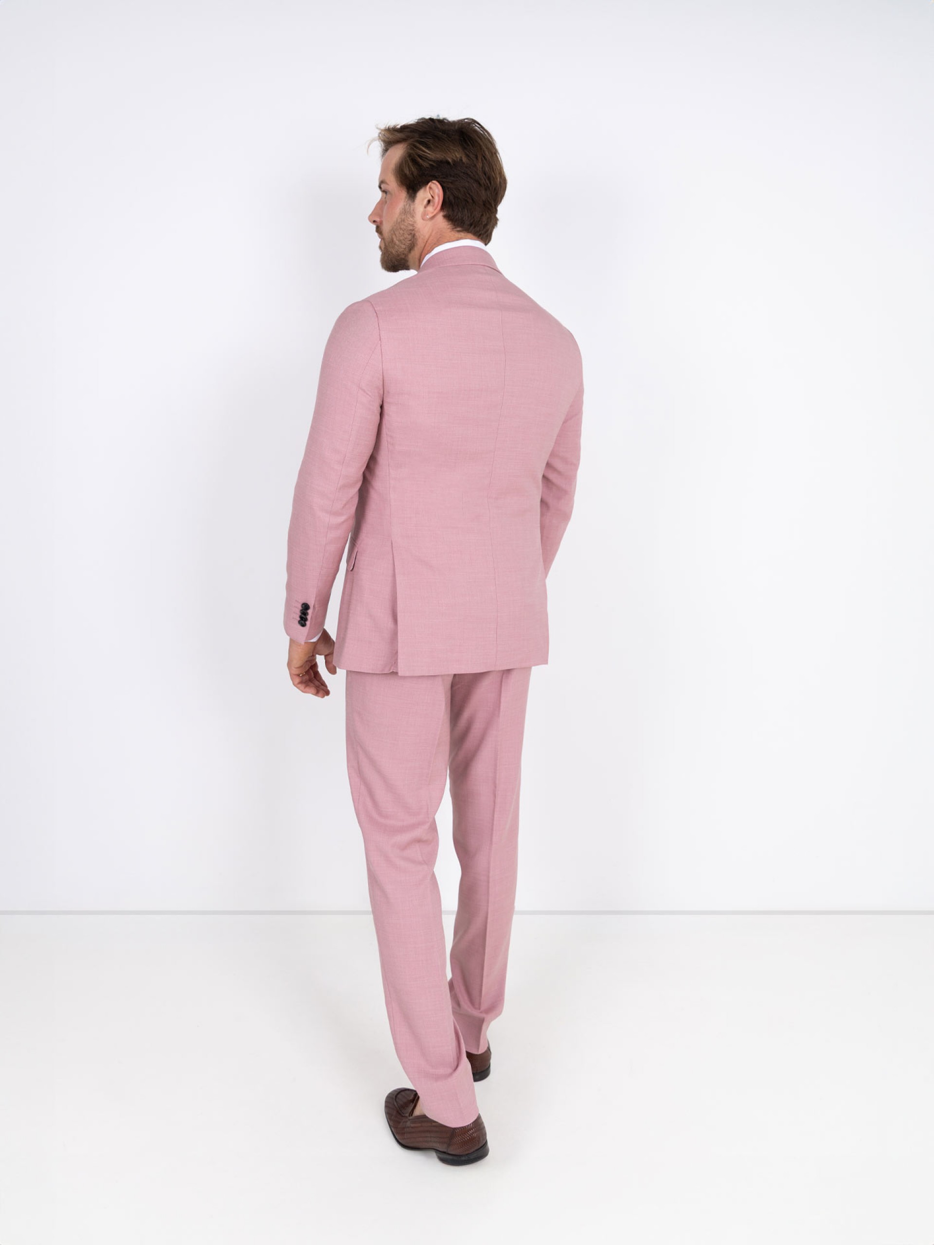 Plain slim fit suit with waistcoat