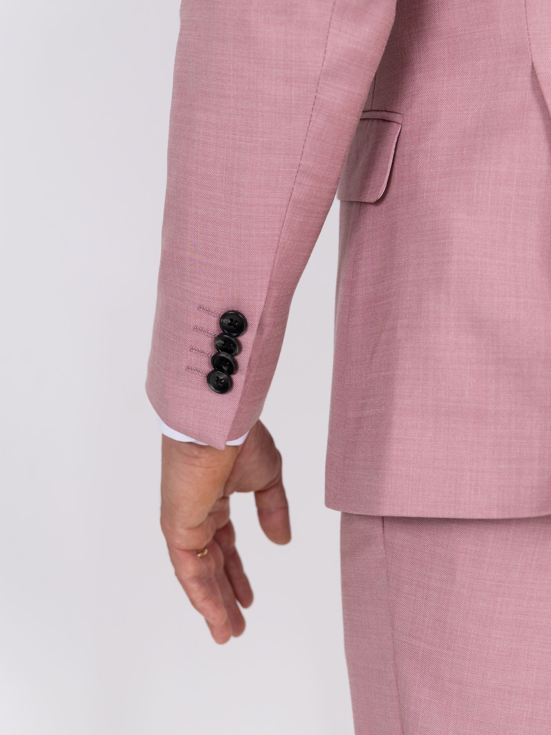 Plain slim fit suit with waistcoat