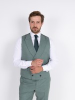 Fato liso slim fit com colete