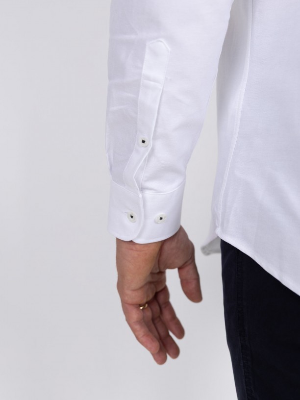 Regular fit plain casual shirt