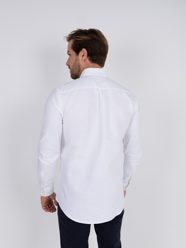 Regular fit plain casual shirt