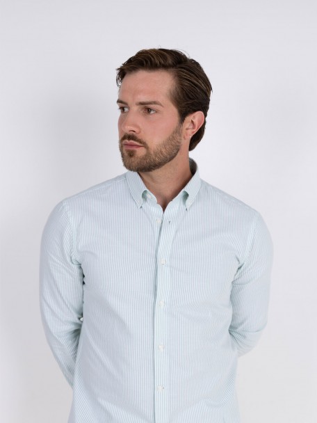 Camisa de algodão às riscas Camisa de algodão às riscas
