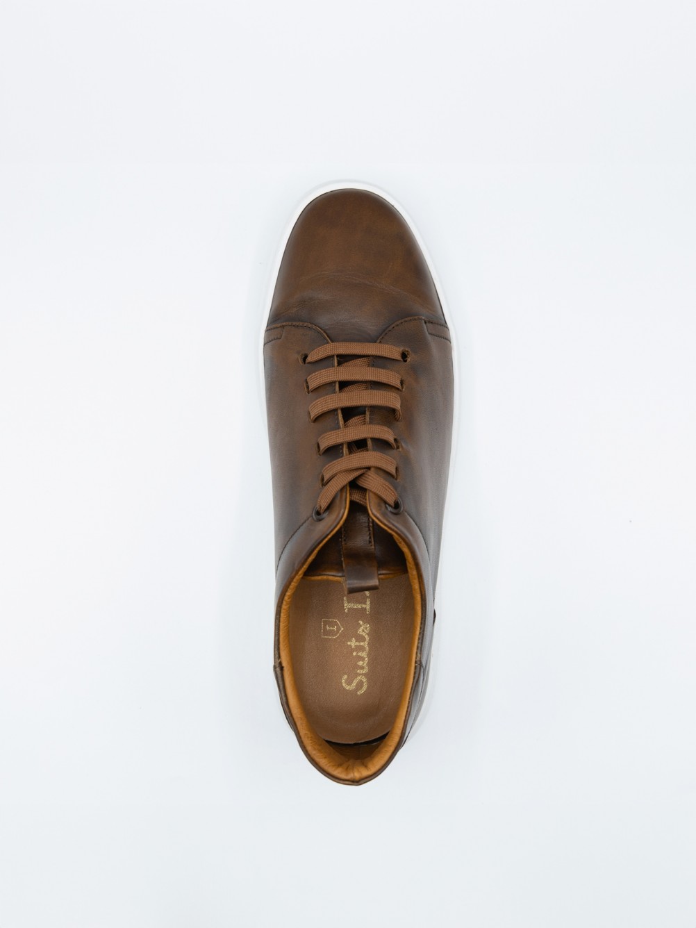 Polished leather sneakers