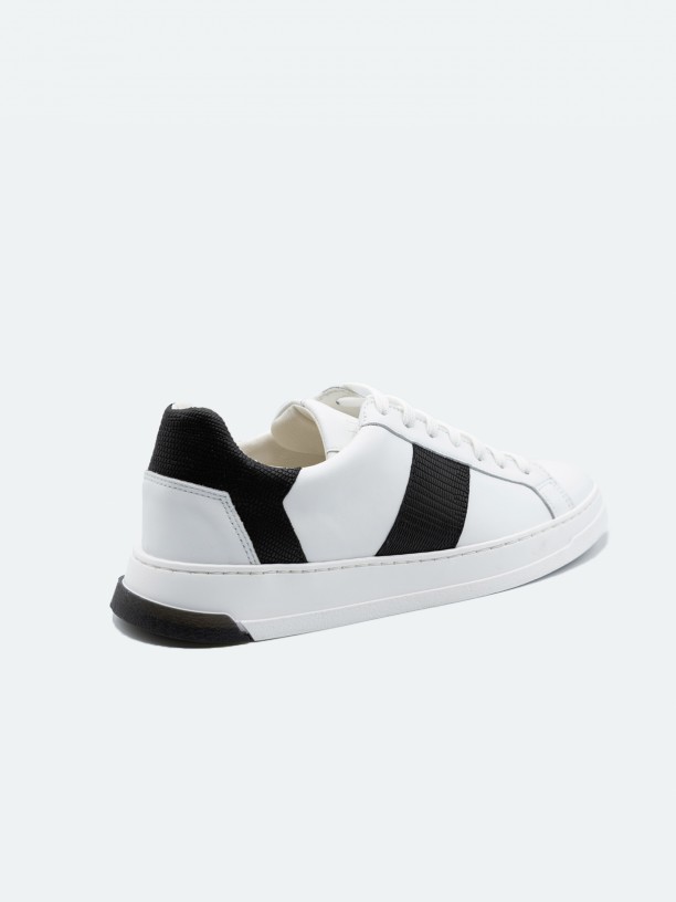 Leather sneaker with side detail Leather sneaker with side detail