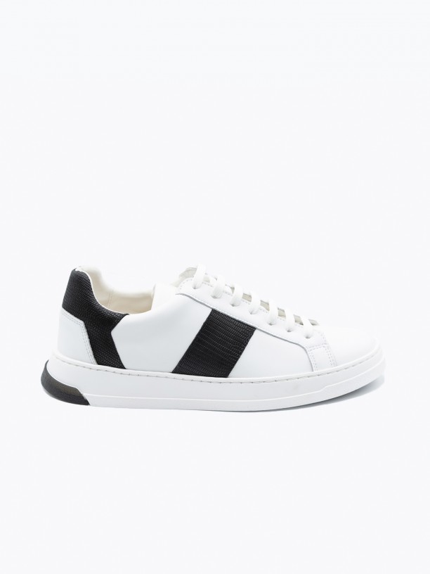 Leather sneaker with side detail Leather sneaker with side detail