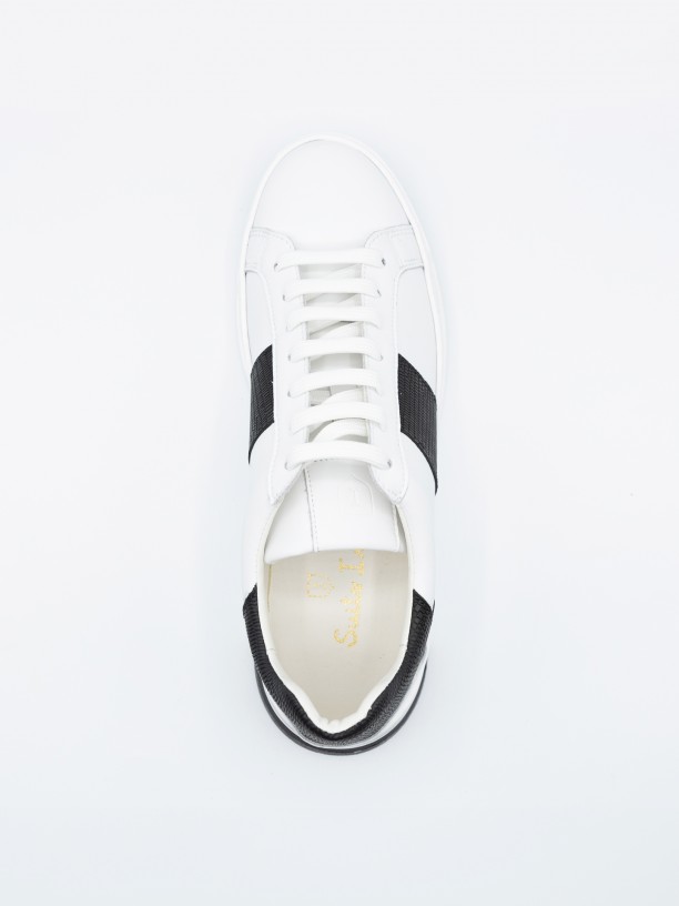 Leather sneaker with side detail Leather sneaker with side detail