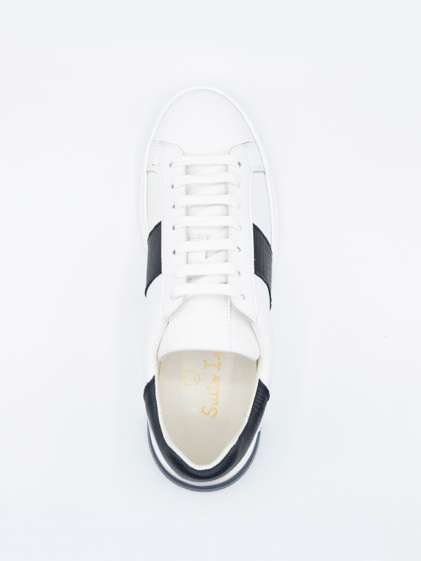 Leather sneaker with side detail Leather sneaker with side detail