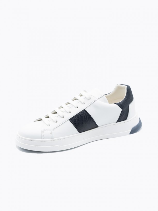 Leather sneaker with side detail Leather sneaker with side detail