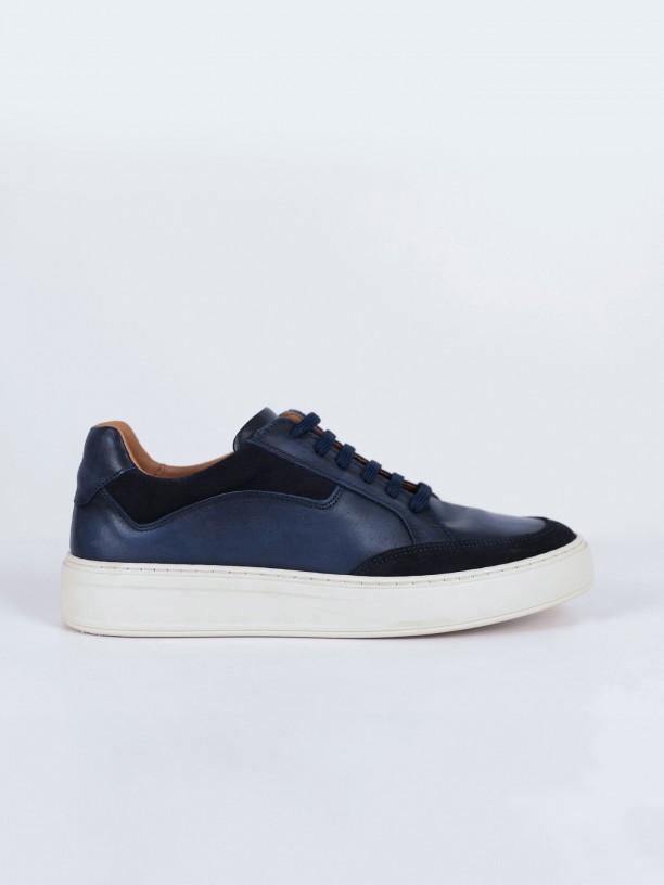 Combined leather sneaker Combined leather sneaker