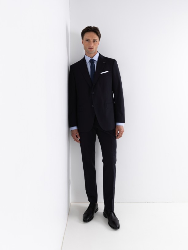 Plain Wool Regular Fit Suit