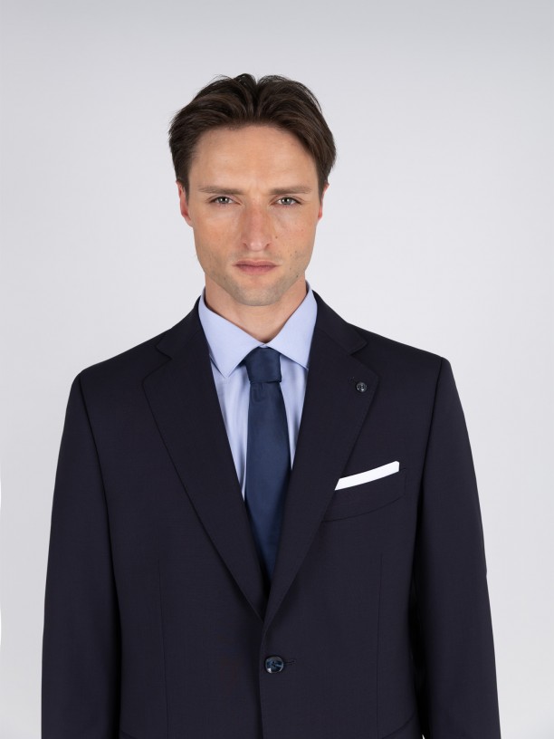 Plain Wool Regular Fit Suit