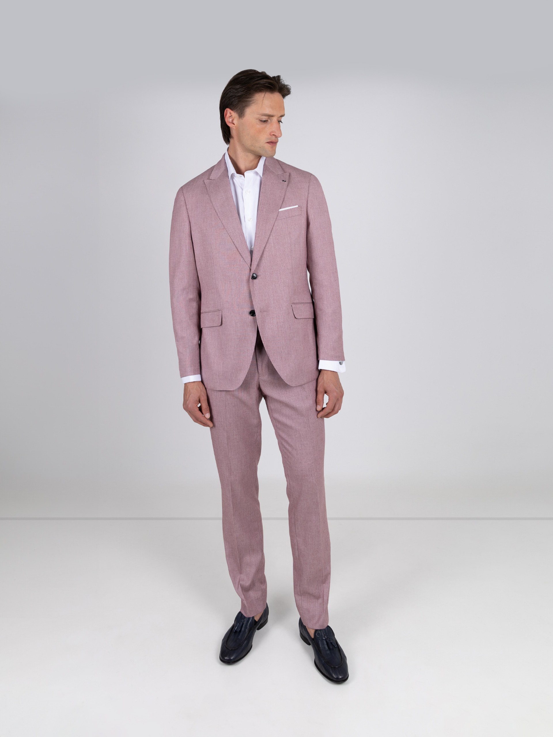 Slim fit cut suit micro pattern